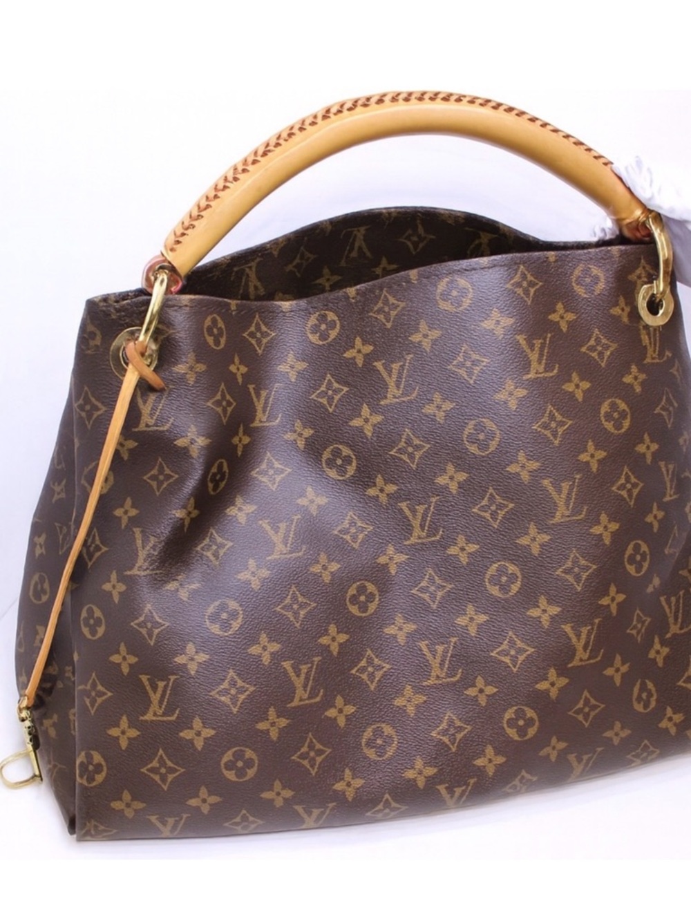 Louis Vuitton Artsy MM Shoulder Bag Monogram Canvas Brown Braided Handle - Picture 3 of 12